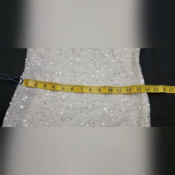 Aidan Mattox Women's Dress|| Color: White With Sequins|| Size:4 - Picture 5 of 7